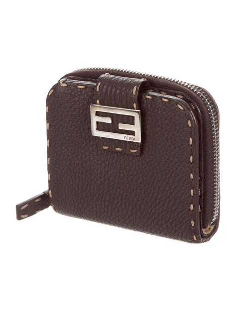 fendi compact leather wallet|Fendi wallet for women.